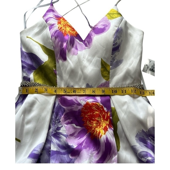 NWT B. DARLIN FULL LENGTH FLORAL FORMAL SPAGHETTI STRAP GOWN WOMENS/JR SZ: 3/4 - Picture 10 of 15